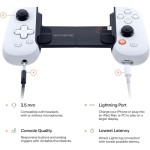 Backbone One PlayStation Edition for iPhone - White | Low-Latency Lightning Controller with 3.5mm Jack + 1 Month Backbone+