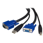 StarTech.com 2-in-1 USB KVM Cable - Keyboard/Video/Mouse/USB Cable - HD-15 (VGA), USB Type B (M) to USB, HD-15 (VGA) - 6...
