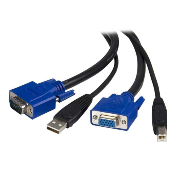 StarTech.com 2-in-1 USB KVM Cable - Keyboard/Video/Mouse/USB Cable - HD-15 (VGA), USB Type B (M) to USB, HD-15 (VGA) - 6...