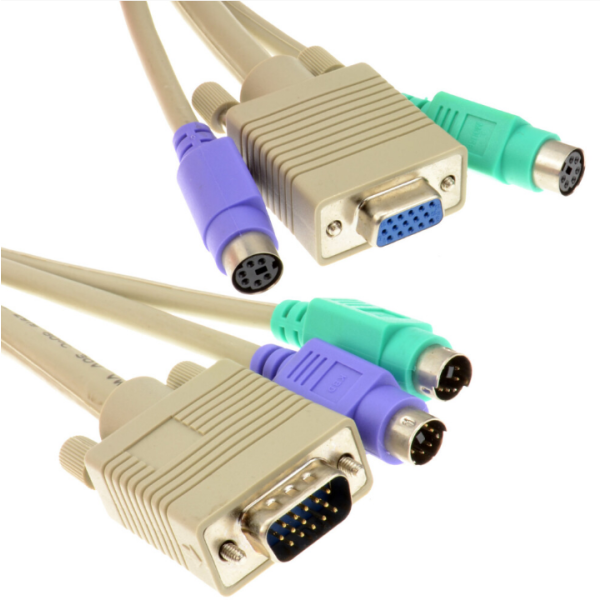 Kenable KVM Extension Cable, Male to Female SVGA and PS2 Connection Cable, 3 Meters
