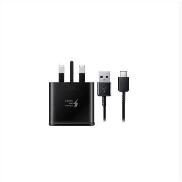 Official Samsung 15W Super Fast Charging USB Plug and USB-C Cable - Black
