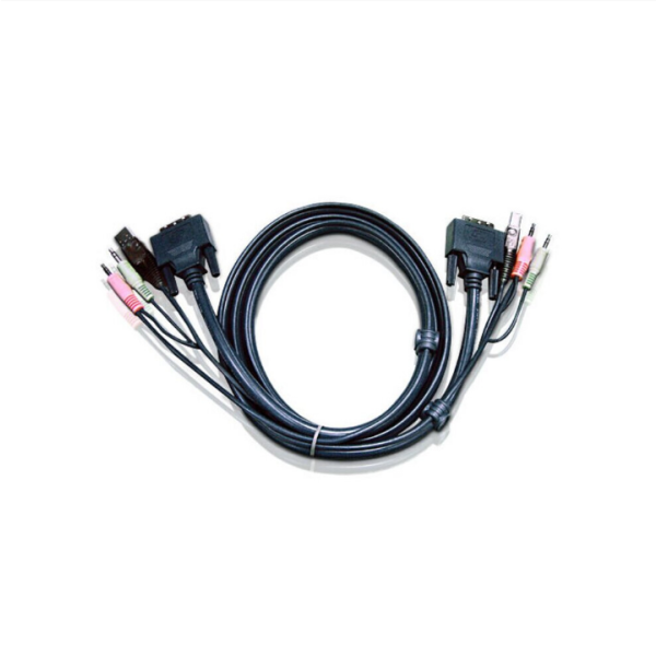 Aten 6 Feet USB DVI-D Single Link KVM Cable, 1.8 Meters, Black