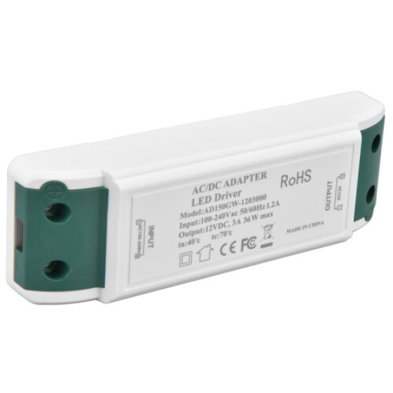 LED Power Driver, 12V DC, 36W, 3A, Constant Current