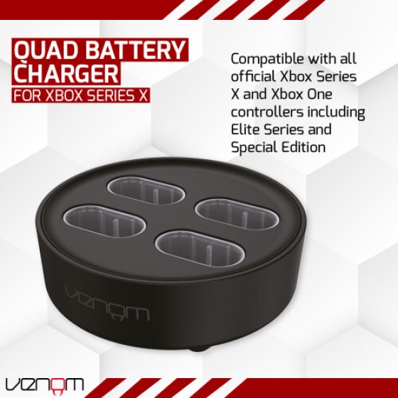 Venom Xbox Rechargeable Battery 4-Pack with Charging Dock | 1200mAh