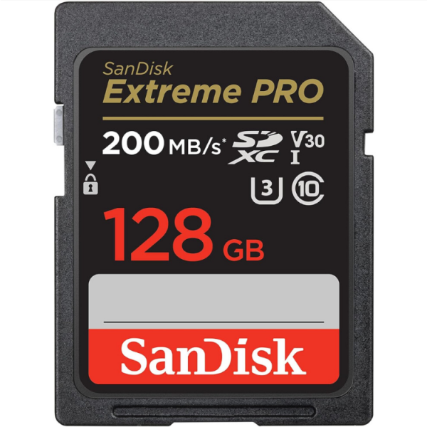 SanDisk 128GB Extreme PRO SDXC card, SD Card, V30 Memory Card, 4K UHD SanDisk QuickFlow Technology, RescuePro Deluxe Data Recovery Software