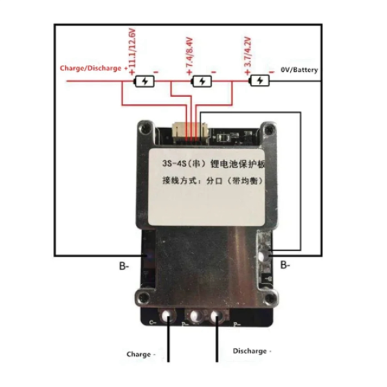 12V Ternary Lithium Battery Balance Split BMS 3S 200A 11.1V/12.6V