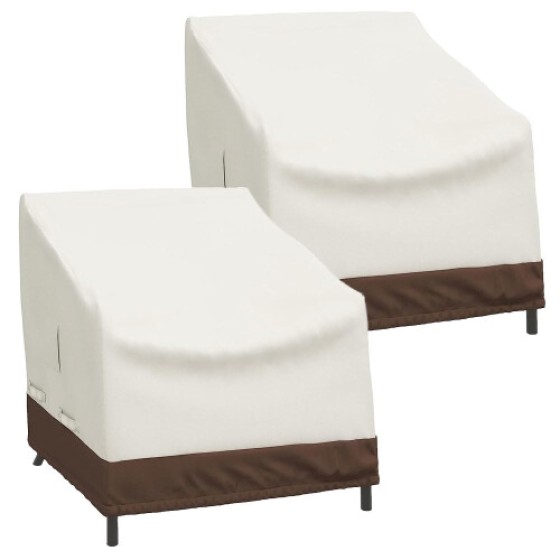 Garden chair cover with drawstring, waterproof Oxford fabric, beige (91.5x85x80cm)