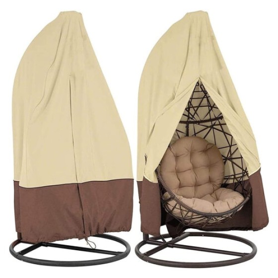 Hanging Chair Cover UV-Resistant PVC-Coated Khaki 231x200 Cm