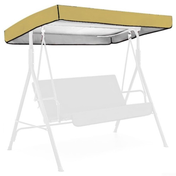 Replacement canopy for swing seat, garden swings, seat cover, outdoor, terrace, swing, canopy with side holes, 191 x 120 x 20 cm (beige)