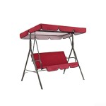 Cover set for garden swing, replacement canopy and seat cover, red, waterproof