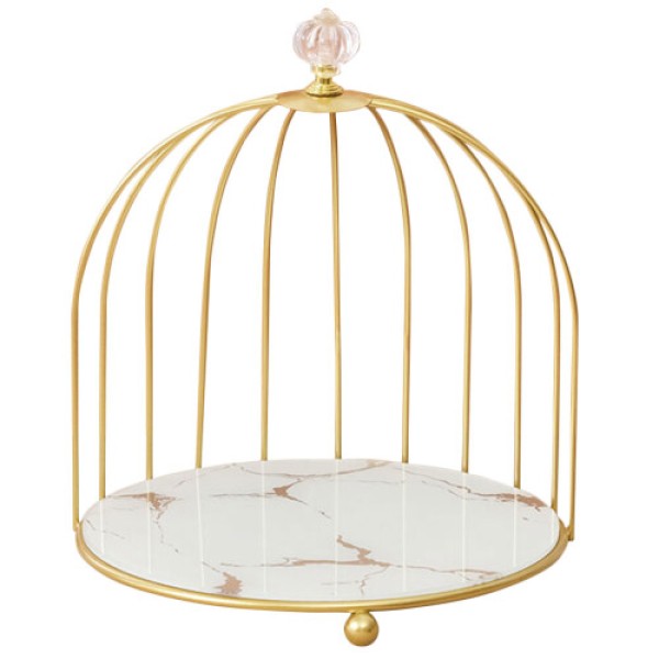 2 birdcage-shaped cupcake storage boxes/makeup trays