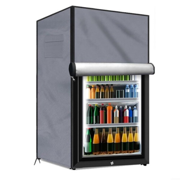 outdoor refrigerator cover for mini zers, 3.0 cubic cooler with mesh ventilation, 56 x 58 x 86 cm grey L