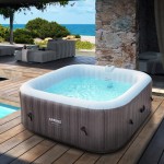 AREBOS Inflatable Whirlpool Bathtub | Indoor/Outdoor Use | 6 Seats | 130 Massage Jets | Heating Function | 910L Capacity | Includes Tub Cover | Bubble Spa & Health Massage