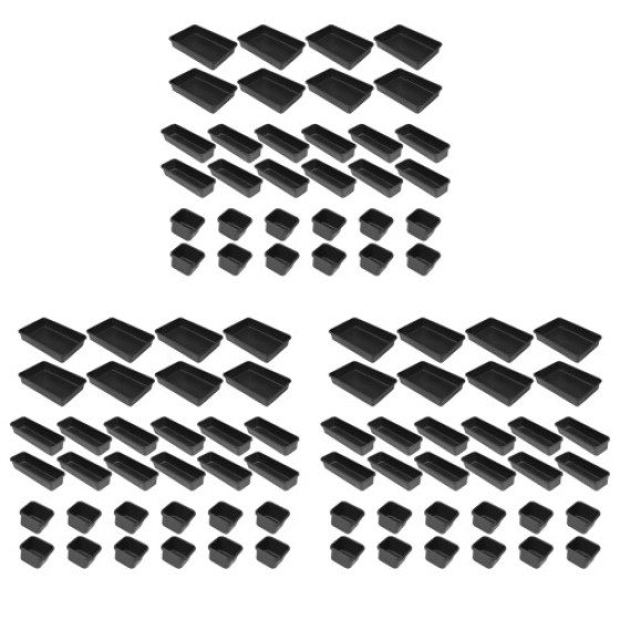 Toolbox organizing tray, black, 32 pieces