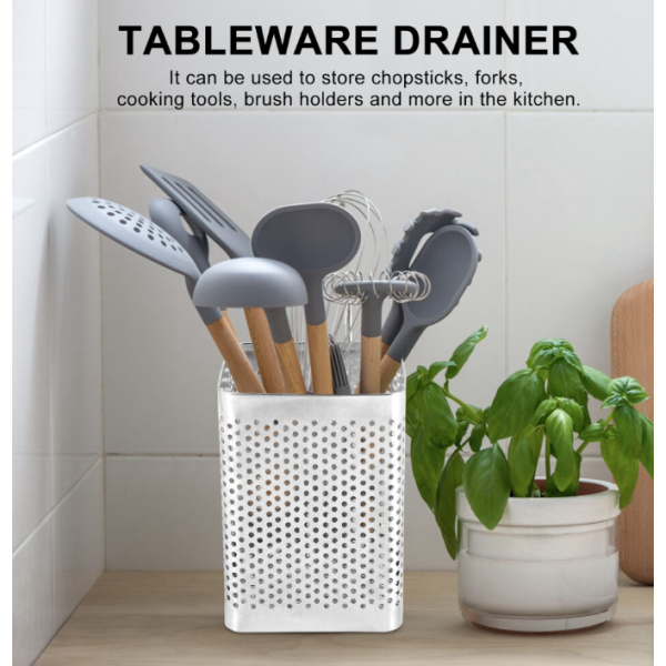 不锈钢餐具沥水架带挂钩 – 悬挂式筷架