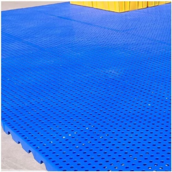 Heavy-duty plastic pallet storage rack, lightweight interlocking drainage floor tiles, suitable for utility rooms (100x60x3 cm) Blue