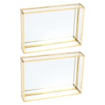 Two Nordic vintage gold-plated jewelry display trays and home storage trays