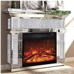 Fashionable Mirror Crystal Fireplace - 120 cm