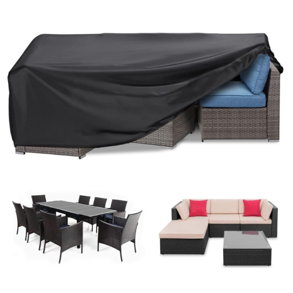 RICHIE Garden Furniture Covers Waterproof Table Covers 242x162x90cm Black