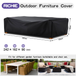 RICHIE Garden Furniture Covers Waterproof Table Covers 242x162x90cm Black