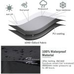 RICHIE Garden Furniture Covers Waterproof Table Covers 242x162x90cm Black