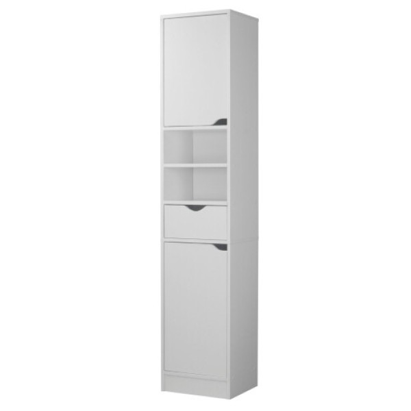 High Gloss Bathroom Freestanding Tall Cabinet, Large Storage Cabinet