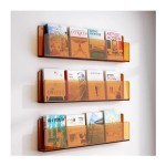 Wall-mounted magazine rack, acrylic material, 40cm, space-saving; brochure rack, 3-pack; document storage unit.