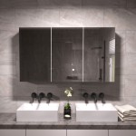 Macken 900mm Mirror Three-Door Shaving Cabinet, White