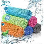 6 Pieces Microfiber Cooling Towel Sports Towel Cooling Air Flip Towel