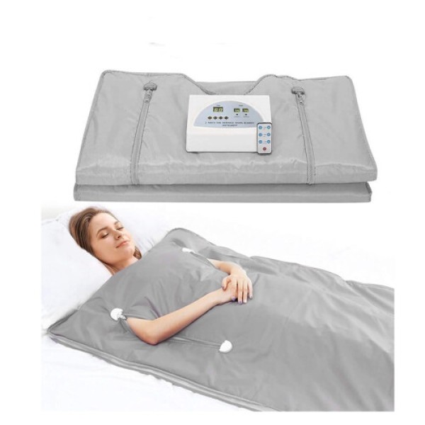 Heim Sauna Spa Heated Sauna Blanket for Weight Reduction, Digital 2-Zone Sauna Blanket for Women, Silver, Size 1 UK