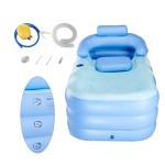 160x84x64 cm Outdoor Portable Foldable Bathtub, Adult and Children Bathtub, PVC Heated Water Spa Inflatable Bathtub Set